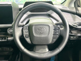 【純正革巻きステアリング】上質な革を使用することで、手にしっかり馴染みとても運転しやすいハンドルです♪