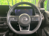 【純正革巻きステアリング】上質な革を使用することで、手にしっかり馴染みとても運転しやすいハンドルです♪