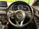 【純正革巻きステアリング】上質な革を使用することで、手にしっかり馴染みとても運転しやすいハンドルです♪