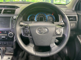 【純正革巻きステアリング】上質な革を使用することで、手にしっかり馴染みとても運転しやすいハンドルです♪