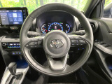 【純正革巻きステアリング】上質な革を使用することで、手にしっかり馴染みとても運転しやすいハンドルです♪