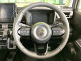 【純正革巻きステアリング】上質な革を使用することで、手にしっかり馴染みとても運転しやすいハンドルです♪
