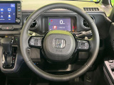 【純正革巻きステアリング】上質な革を使用することで、手にしっかり馴染みとても運転しやすいハンドルです♪