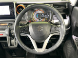 【純正革巻きステアリング】上質な革を使用することで、手にしっかり馴染みとても運転しやすいハンドルです♪