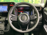 【純正革巻きステアリング】上質な革を使用することで、手にしっかり馴染みとても運転しやすいハンドルです♪