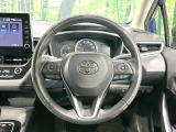 【純正革巻きステアリング】上質な革を使用することで、手にしっかり馴染みとても運転しやすいハンドルです♪