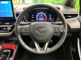 【純正革巻きステアリング】上質な革を使用することで、手にしっかり馴染みとても運転しやすいハンドルです♪