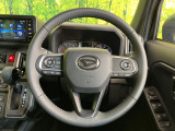 【純正革巻きステアリング】上質な革を使用することで、手にしっかり馴染みとても運転しやすいハンドルです♪