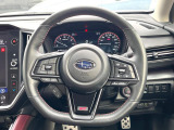 【純正革巻きステアリング】上質な革を使用することで、手にしっかり馴染みとても運転しやすいハンドルです♪