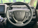 【純正革巻きステアリング】上質な革を使用することで、手にしっかり馴染みとても運転しやすいハンドルです♪