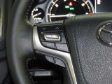 ステアリングスイッチ付きで、運転中に視線を前に向けたまま操作できます。