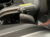 ステアリングボタンは、使いやすいデザインでございます。ステアリング付近のレバーや、ステアリングボタンで追従機能の操作も可能でございます。