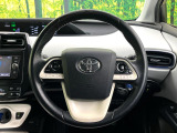 【純正革巻きステアリング】上質な革を使用することで、手にしっかり馴染みとても運転しやすいハンドルです♪
