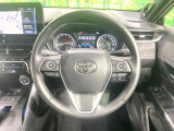 【純正革巻きステアリング】上質な革を使用することで、手にしっかり馴染みとても運転しやすいハンドルです♪