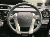【純正革巻きステアリング】上質な革を使用することで、手にしっかり馴染みとても運転しやすいハンドルです♪