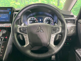【純正革巻きステアリング】上質な革を使用することで、手にしっかり馴染みとても運転しやすいハンドルです♪