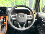 【純正革巻きステアリング】上質な革を使用することで、手にしっかり馴染みとても運転しやすいハンドルです♪