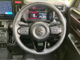 【純正革巻きステアリング】上質な革を使用することで、手にしっかり馴染みとても運転しやすいハンドルです♪
