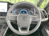 【純正革巻きステアリング】上質な革を使用することで、手にしっかり馴染みとても運転しやすいハンドルです♪