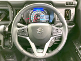 【純正革巻きステアリング】上質な革を使用することで、手にしっかり馴染みとても運転しやすいハンドルです♪