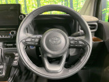 【純正革巻きステアリング】上質な革を使用することで、手にしっかり馴染みとても運転しやすいハンドルです♪