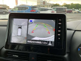 アラウンドビューモニターは4個のカメラを合成してまるで上から撮影した様な駐車場のどの位置にいるかとてもわかり易い機能です