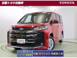 大きく開いたフロングリルに太い横ラインがボディのワイドさを強調する【ノア】4WD。大人数にも大荷物にも応えてくれる頼りになる車です。この車は、車検整備付き。また、当社試乗車として使用していた車です。