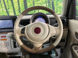 【純正革巻きステアリング】上質な革を使用することで、手にしっかり馴染みとても運転しやすいハンドルです♪