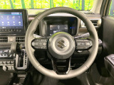 【純正革巻きステアリング】上質な革を使用することで、手にしっかり馴染みとても運転しやすいハンドルです♪