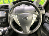 【純正革巻きステアリング】上質な革を使用することで、手にしっかり馴染みとても運転しやすいハンドルです♪