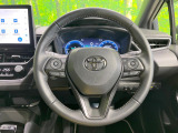 【純正革巻きステアリング】上質な革を使用することで、手にしっかり馴染みとても運転しやすいハンドルです♪