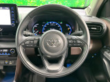 【純正革巻きステアリング】上質な革を使用することで、手にしっかり馴染みとても運転しやすいハンドルです♪