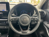 【純正革巻きステアリング】上質な革を使用することで、手にしっかり馴染みとても運転しやすいハンドルです♪