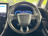 【純正革巻きステアリング】上質な革を使用することで、手にしっかり馴染みとても運転しやすいハンドルです♪