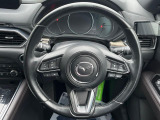 【純正革巻きステアリング】上質な革を使用することで、手にしっかり馴染みとても運転しやすいハンドルです♪
