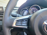 【ステアリングスイッチ】ステアリングスイッチは運転姿勢や視線を崩さずに操作が可能です。左側にはオーディオ類があります。
