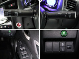 フィットの運転席回りの各種スイッチ群です。エアコンの省エネモードやアイドリングストップ時間の延長などで、省燃費をサポートするECONモードスイッチやVSA(横滑り防止装置)OFFスイッチがあります。