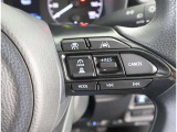 ステアリングスイッチ付き。前方から目を離すことなく操作することが可能です。