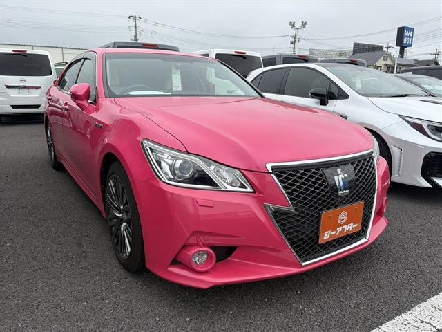 クラウンアスリート ハイブリッド 2.5 G リボーンピンク 禁煙車 サンルーフ 純正8イ...
