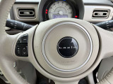 ステアリングハンドルです。オーディオコントロールスイッチが付いて運転中でも手元でオーディオの操作が出来て便利ですよ。