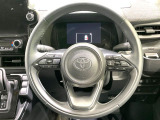 【純正革巻きステアリング】上質な革を使用することで、手にしっかり馴染みとても運転しやすいハンドルです♪