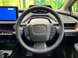 【純正革巻きステアリング】上質な革を使用することで、手にしっかり馴染みとても運転しやすいハンドルです♪