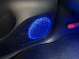 ドアスピーカーはオーディソンのスピーカーに変更して、LEDを装着しています。足元をブルーに照らしてくれます。