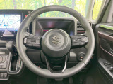 【純正革巻きステアリング】上質な革を使用することで、手にしっかり馴染みとても運転しやすいハンドルです♪