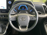 【純正革巻きステアリング】上質な革を使用することで、手にしっかり馴染みとても運転しやすいハンドルです♪