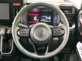 【純正革巻きステアリング】上質な革を使用することで、手にしっかり馴染みとても運転しやすいハンドルです♪