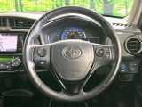 【純正革巻きステアリング】上質な革を使用することで、手にしっかり馴染みとても運転しやすいハンドルです♪