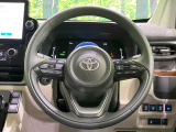 【純正革巻きステアリング】上質な革を使用することで、手にしっかり馴染みとても運転しやすいハンドルです♪