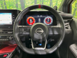 【純正革巻きステアリング】上質な革を使用することで、手にしっかり馴染みとても運転しやすいハンドルです♪