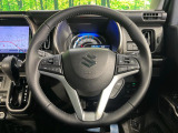 【純正革巻きステアリング】上質な革を使用することで、手にしっかり馴染みとても運転しやすいハンドルです♪